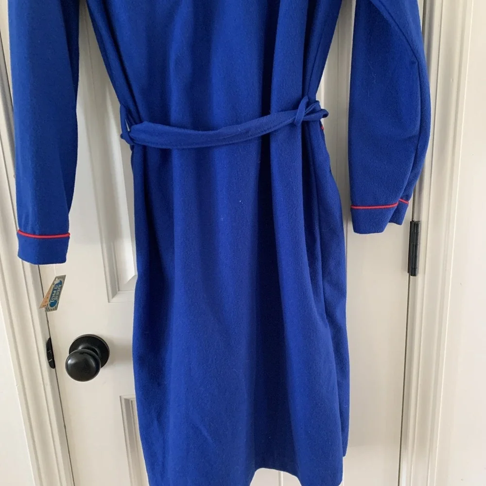 Vtg Tom & Jerry Boys Robe NWT Size 16 Made USA Crest On Pocket Blue W‎ Red Trim